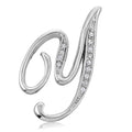 Initial Letter Pin in Silver-Tone, Y