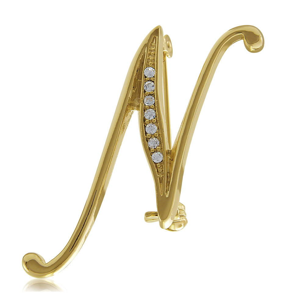 Gold-Tone Initial Letter Pin #BR098 – BERRICLE