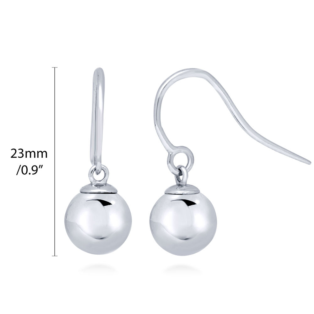 JewelrySupply Fish Hook Earring Wires with 3mm Ball (1 Pair of Sterling  Silver Earrings)