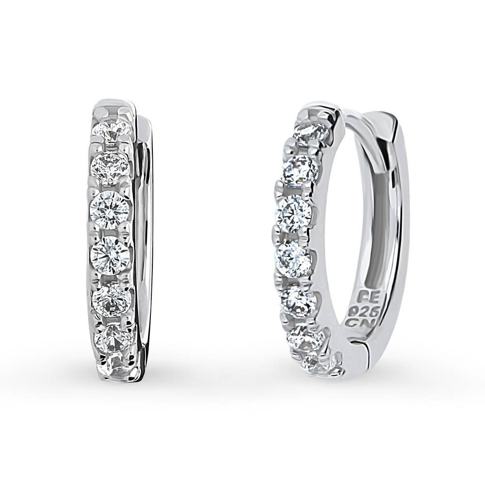 TruMiracle Diamond Three-Stone Hoop Earrings (1/2 ct. t.w.) in 10k White  Gold - Macy's