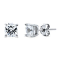 Solitaire CZ Stud Earrings in Sterling Silver 2.5ct, Clear Color