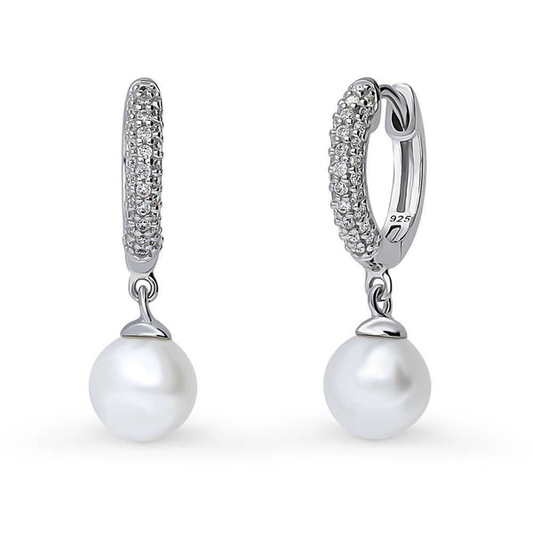 Sterling Silver Bead Imitation Pearl Fashion Fish Hook Earrings #E1700-01 –  BERRICLE