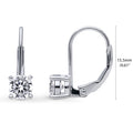 Front view of Solitaire CZ Leverback Earrings in Sterling Silver, 5mm