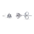 Front view of Solitaire CZ Stud Earrings in Sterling Silver, 5mm