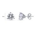 Front view of Solitaire CZ Stud Earrings in Sterling Silver, 7mm