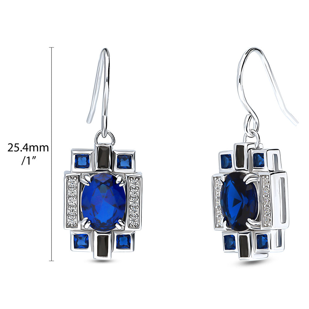 Elizabeth's Sterling Silver, Blue Sapphire and Diamond Single Earring