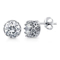 Graduated Solitaire Crown Set CZ Set in Sterling Silver, Rhodium Plated