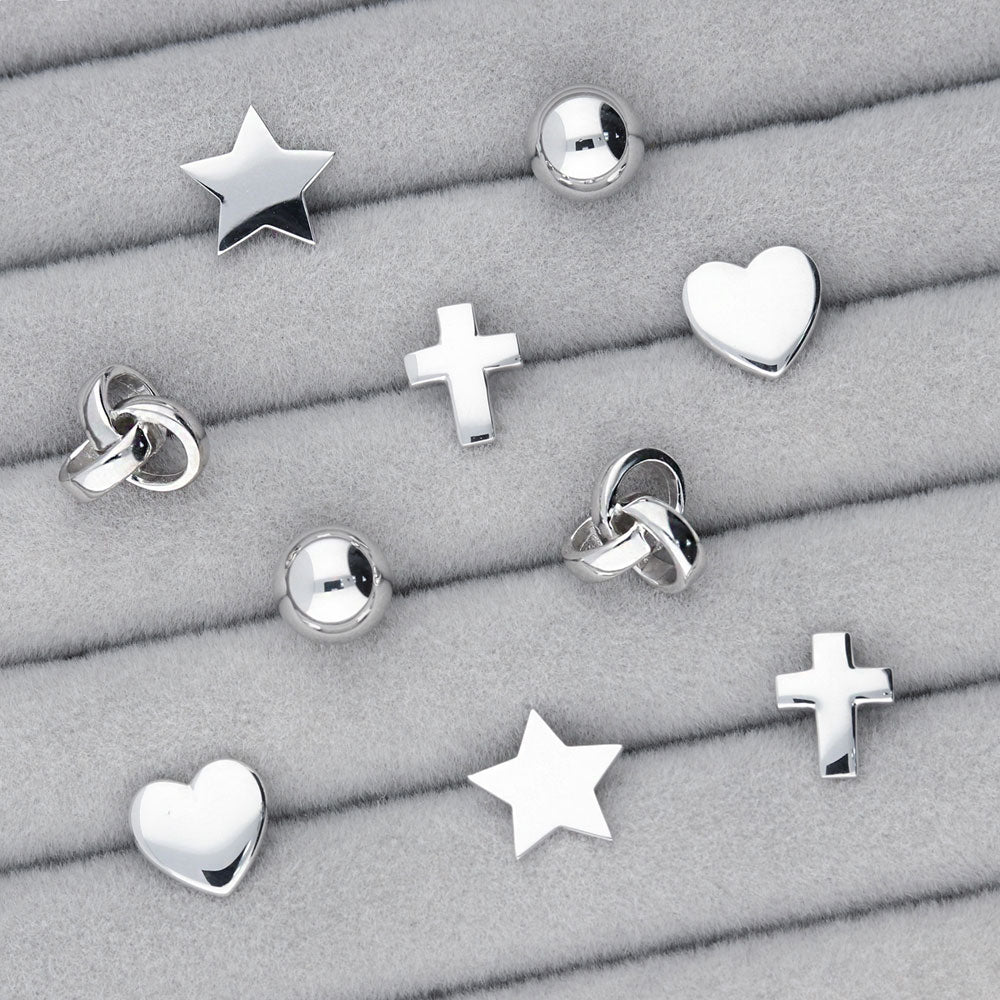 Flatlay view of Star Necklace and Earrings Set in Sterling Silver, 6 of 10