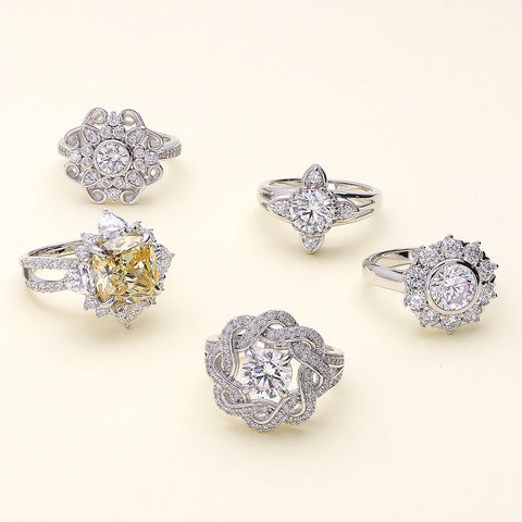 Image Contain: Flower Ring, Flower Split Shank Ring, Halo Ring, Halo Split Shank Ring