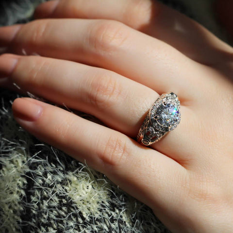 Image Contain: Model Wearing Art Deco Ring