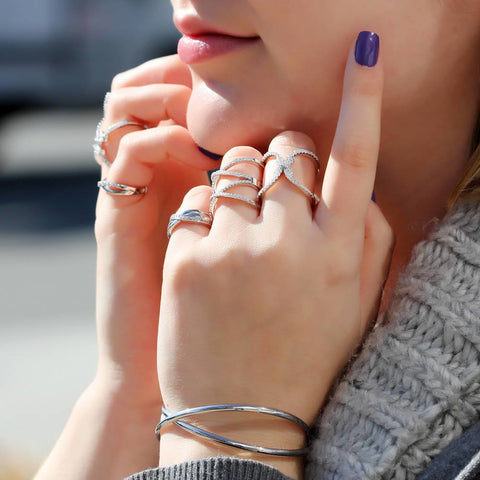 Image Contain: Model Wearing Criss Cross Cuff, Criss Cross Ring, Infinity Ring