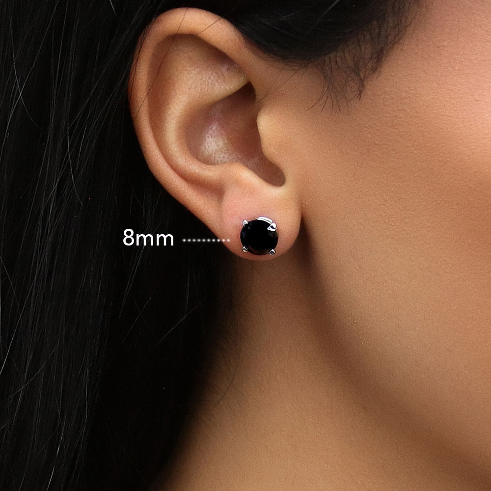 All black sales stud earrings