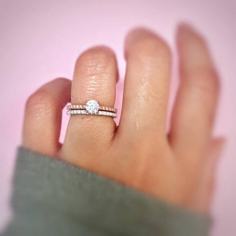 Model Wearing Half Eternity Ring, Ring