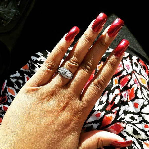 Image Contain: Model Wearing 5-Stone Split Shank Ring