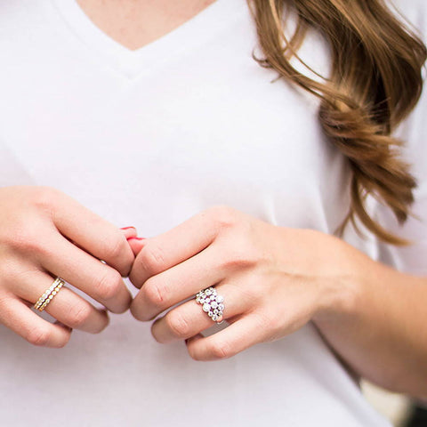 Image Contain: Model Wearing Bubble Eternity Ring, Bubble Ring