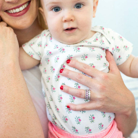 Image Contain: Model Wearing Bubble Eternity Ring, Eternity Ring, Half Eternity Ring