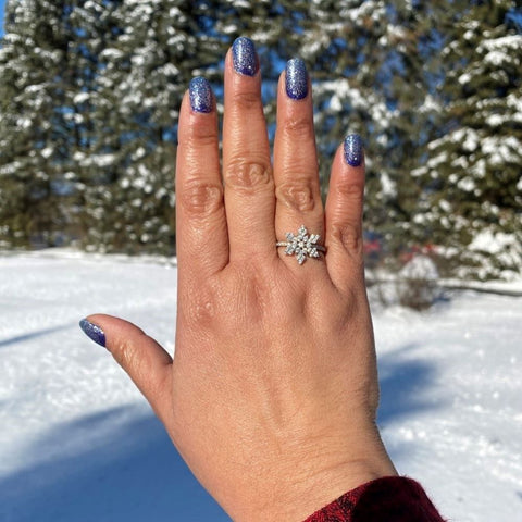 Image Contain: Model Wearing Snowflake Ring