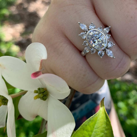 Image Contain: Model Wearing Flower Ring