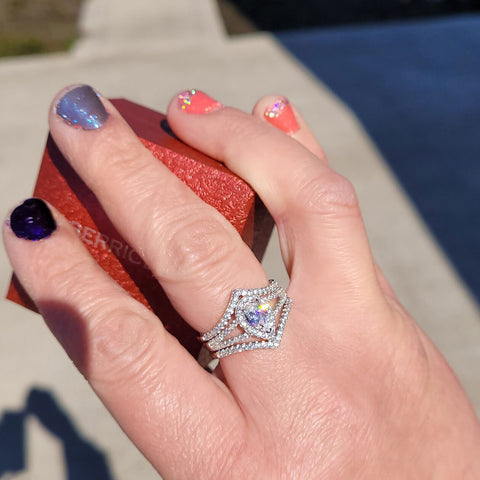 Image Contain: Model Wearing Split Shank Ring, Wishbone Curved Eternity Ring