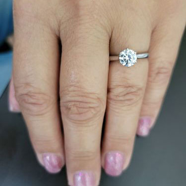 Model Wearing Solitaire Ring