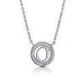 Initial Letter CZ Necklace in Sterling Silver, O