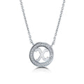 Initial Letter CZ Necklace in Sterling Silver, X