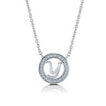 Initial Letter CZ Necklace in Sterling Silver, Y