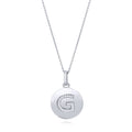 Initial Letter CZ Necklace in Sterling Silver, G