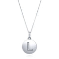 Initial Letter CZ Necklace in Sterling Silver, L