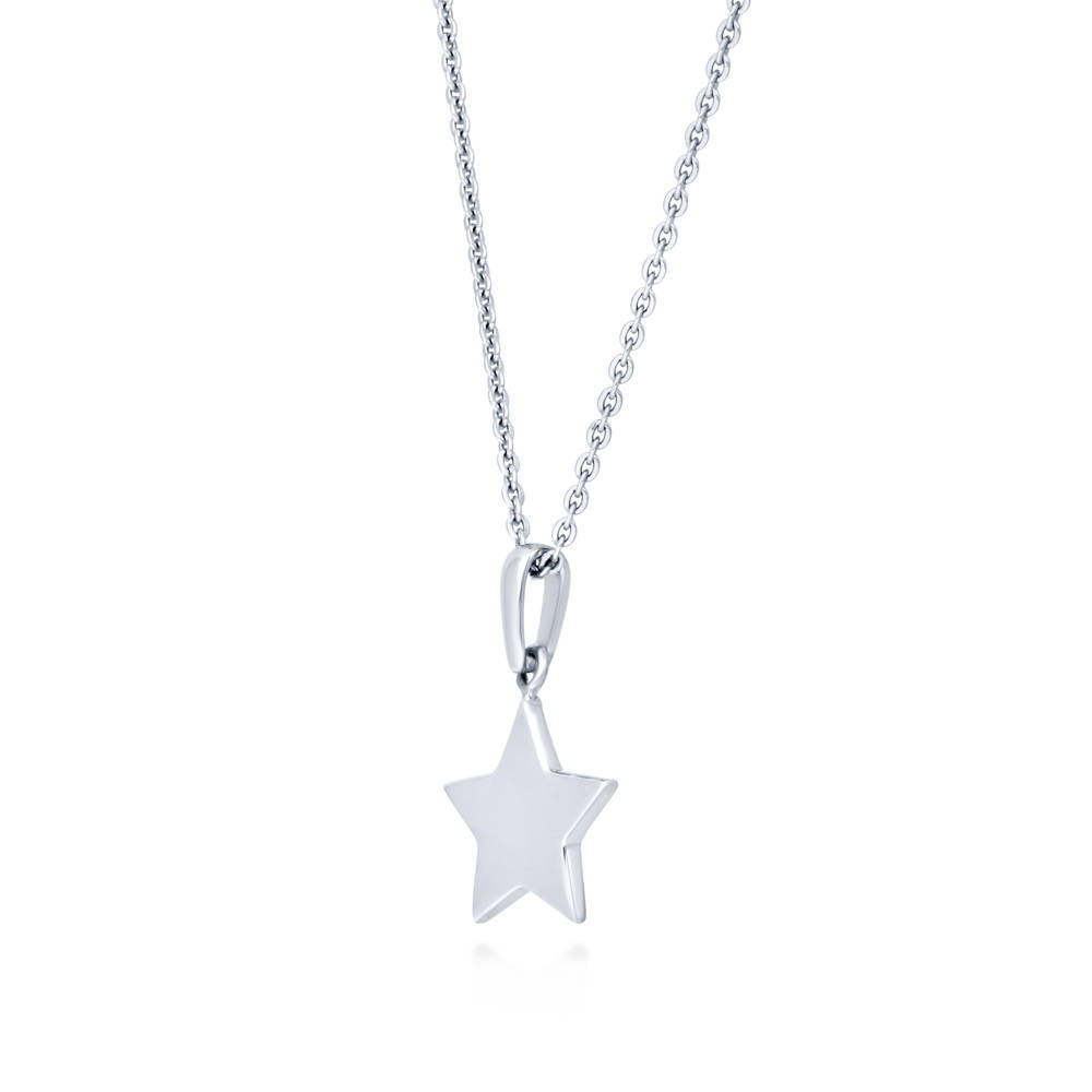 Front view of Star Necklace and Earrings Set in Sterling Silver, 7 of 10