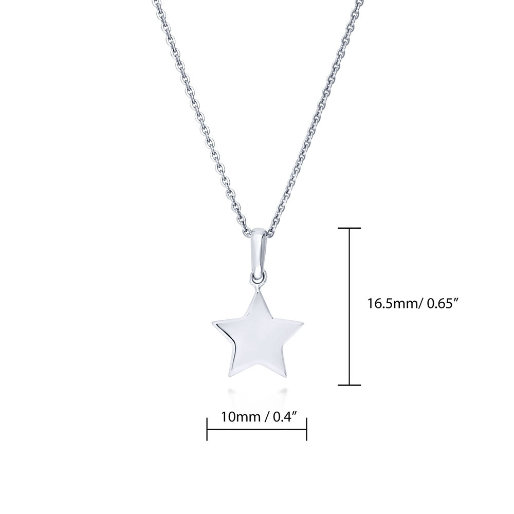 Angle view of Star Necklace and Earrings Set in Sterling Silver, 8 of 10