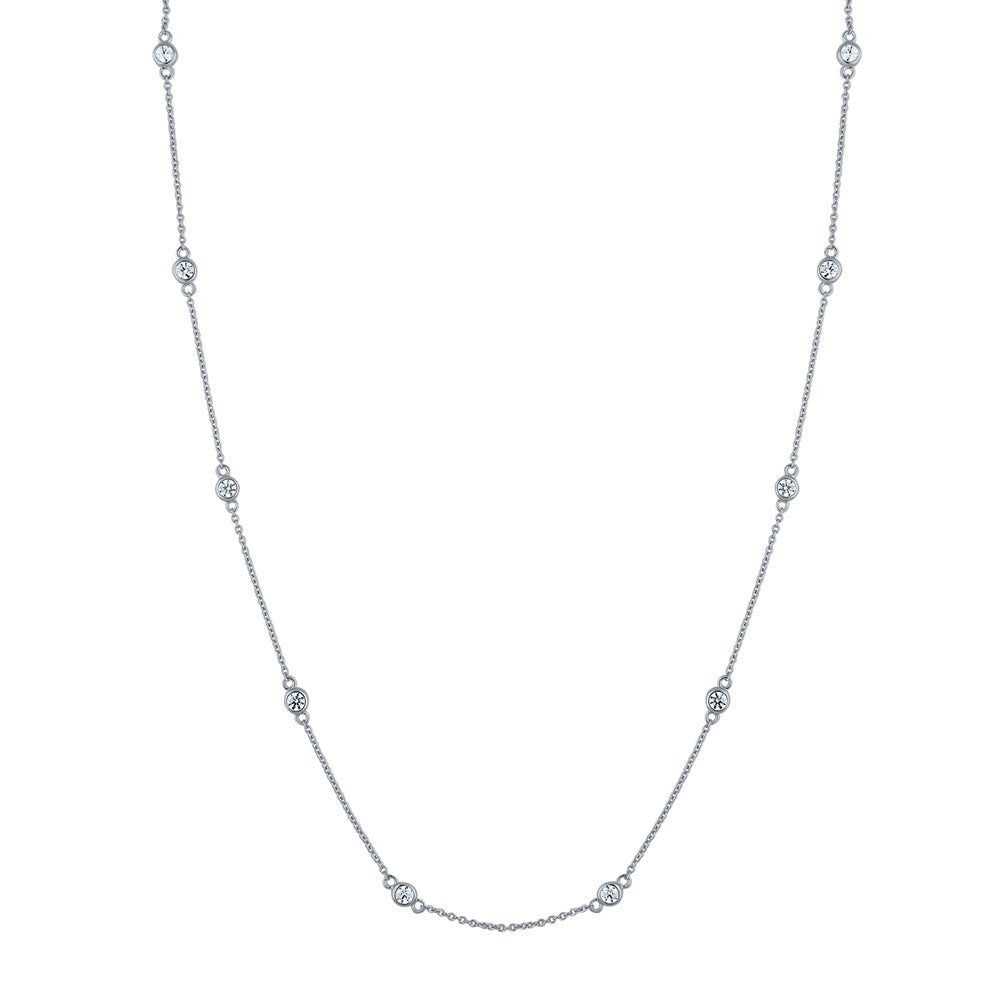 Sterling Silver CZ by the Yard Station Necklace #N1547-01 – BERRICLE