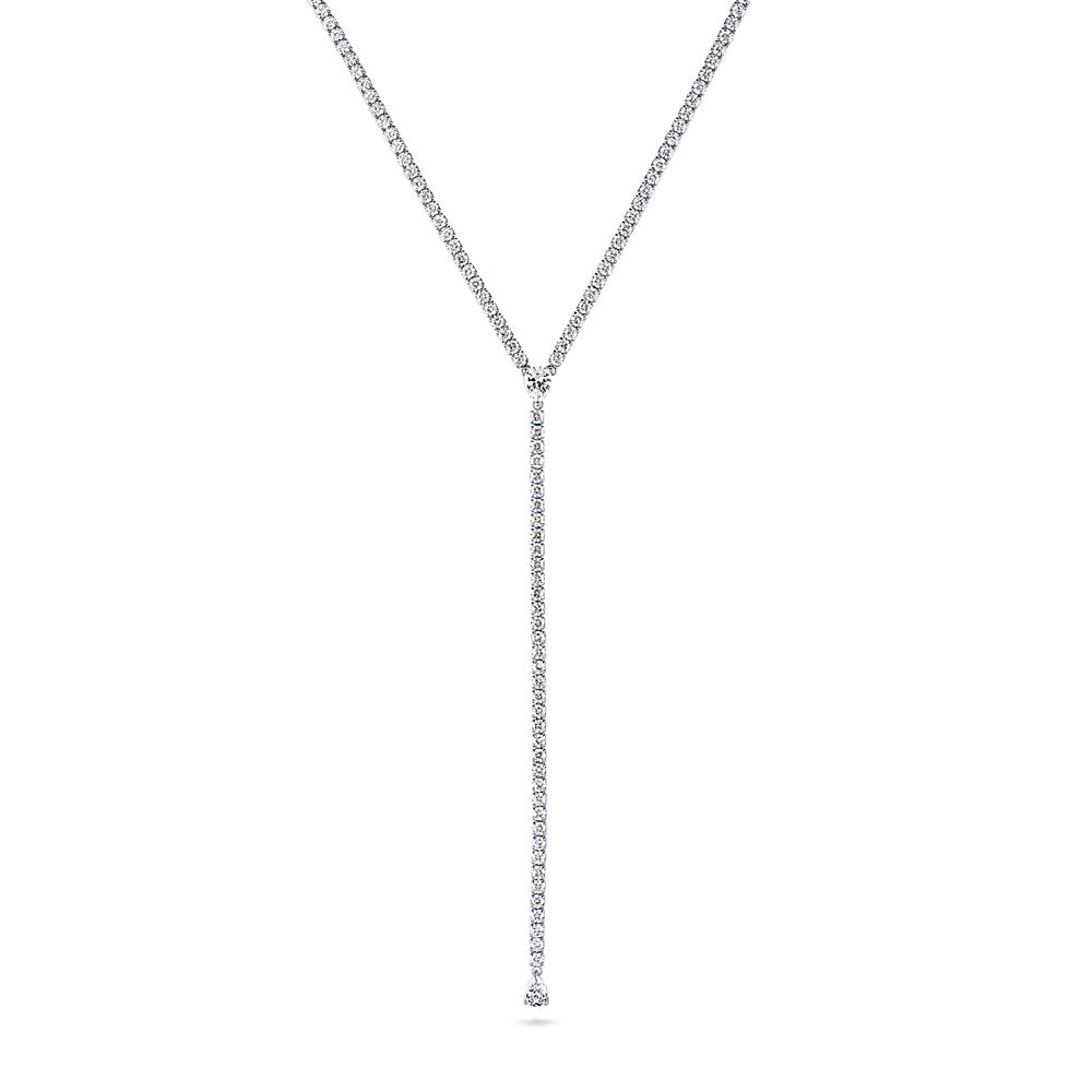 Sterling Silver Cubic Zirconia CZ Lariat Necklace – BERRICLE