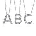 Initial Letter CZ Necklace in Sterling Silver