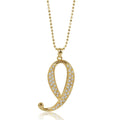 Initial Letter Pendant Necklace in Gold-Tone, I