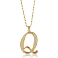 Initial Letter Pendant Necklace in Gold-Tone, Q