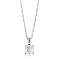 Solitaire Princess CZ Necklace in Sterling Silver, 5mm