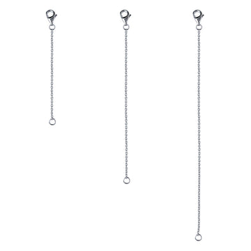 925 Sterling Silver Necklace Extender - 2, 3, 4 Adjustable Chain  Extension