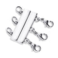 Base Metal Triple Necklace Layering Clasp, Silver-Tone