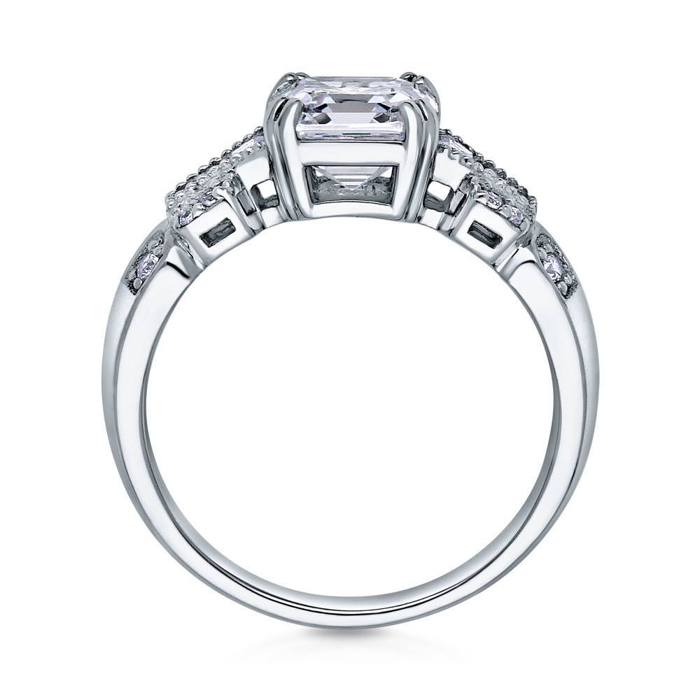 Alternate view of Solitaire 2ct Asscher CZ Ring in Sterling Silver, 6 of 7