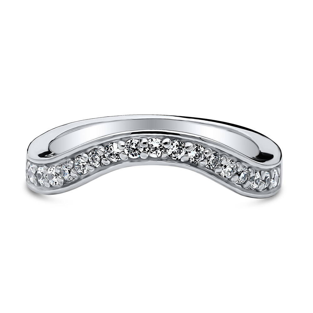 Pave CZ Eternity Ring in Sterling Silver, 1 of 6