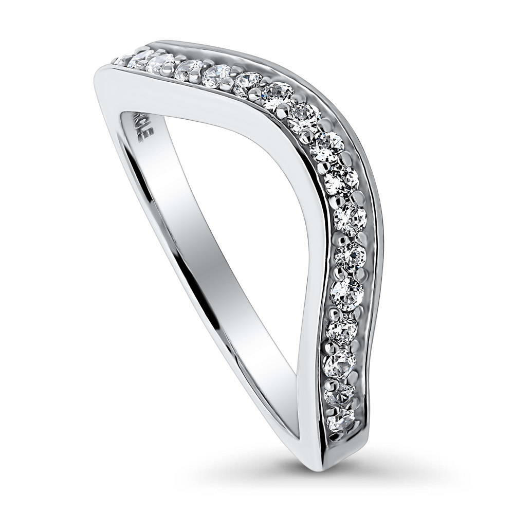 Front view of Pave CZ Eternity Ring in Sterling Silver, 3 of 6