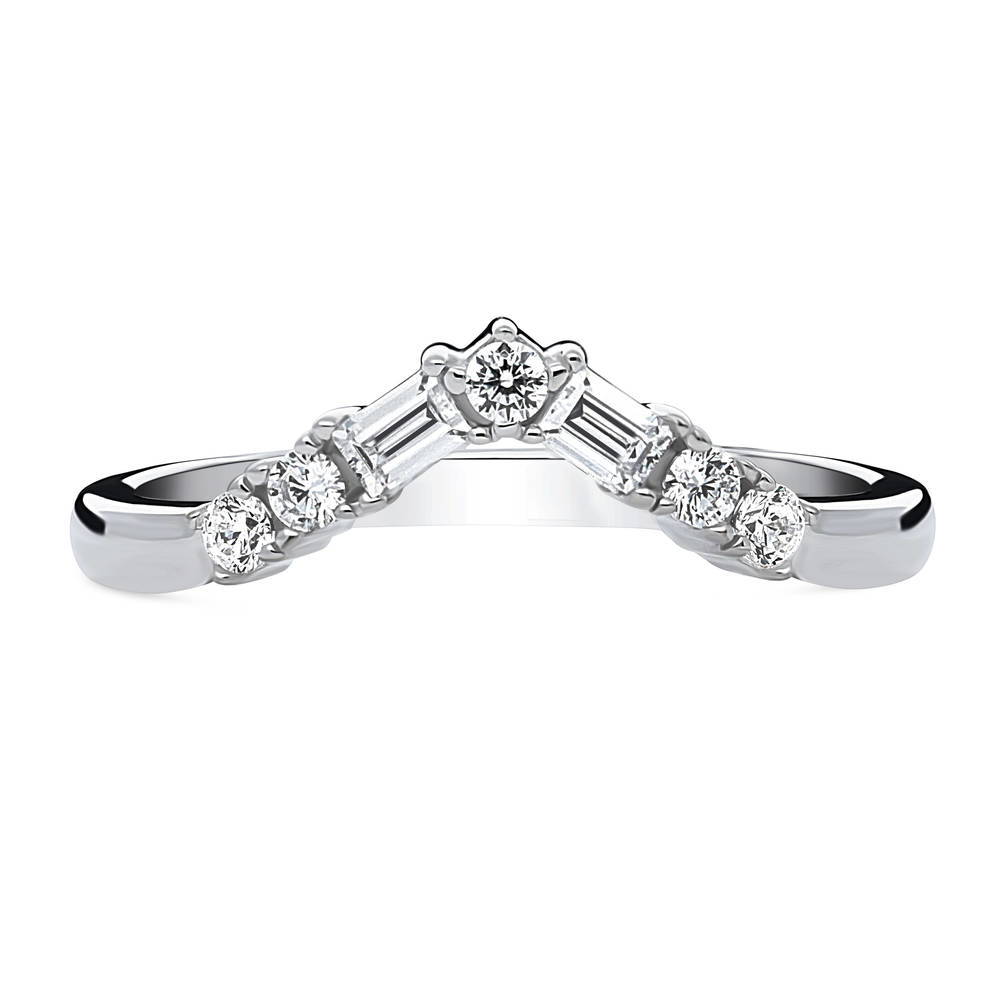 7-Stone Wishbone CZ Band in Sterling Silver, 1 of 9