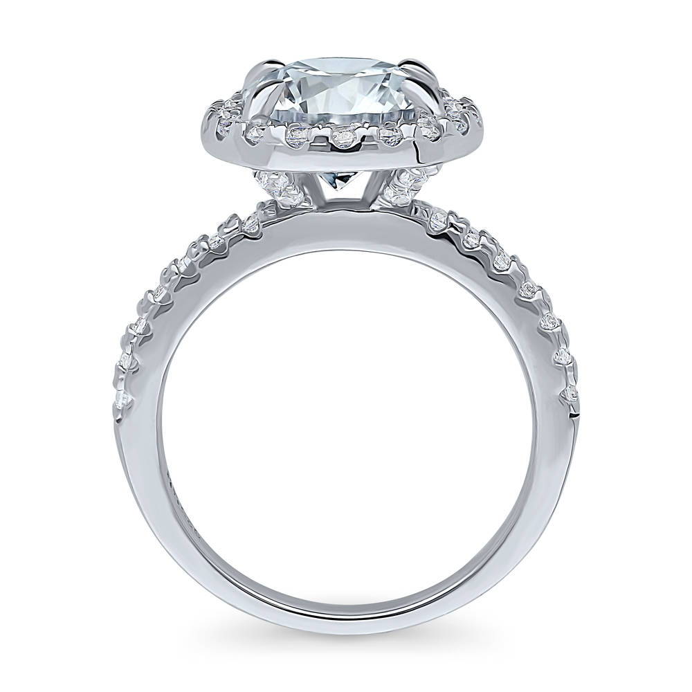 Alternate view of Halo CZ Ring in Sterling Silver, 8 of 10