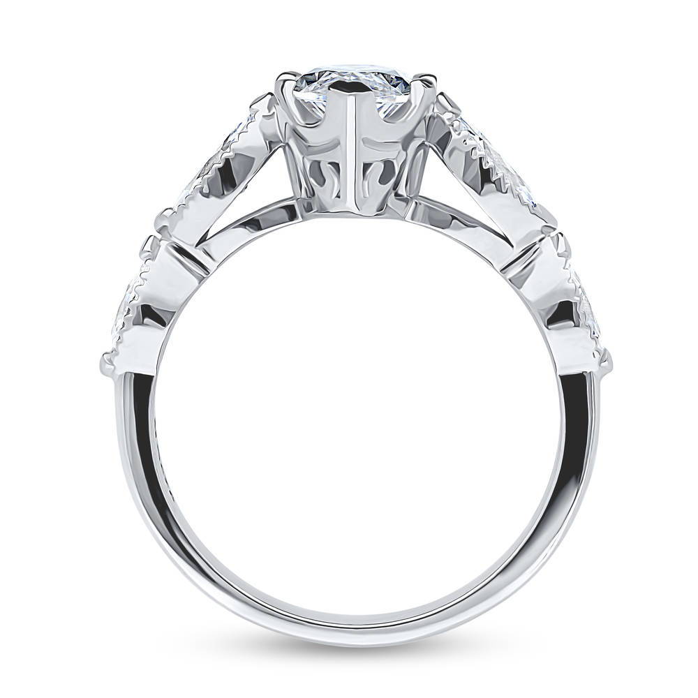 Alternate view of Solitaire Art Deco 1.6ct Marquise CZ Ring in Sterling Silver, 6 of 7