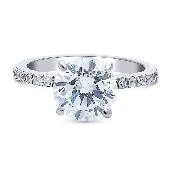 Sterling Silver Solitaire 2.7ct Round CZ Engagement Promise Ring