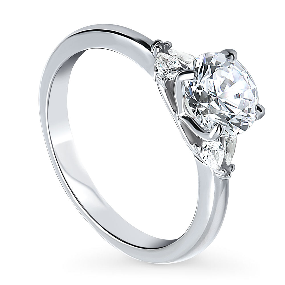 Sterling Silver Solitaire 1.25ct Round CZ Wedding Engagement Ring