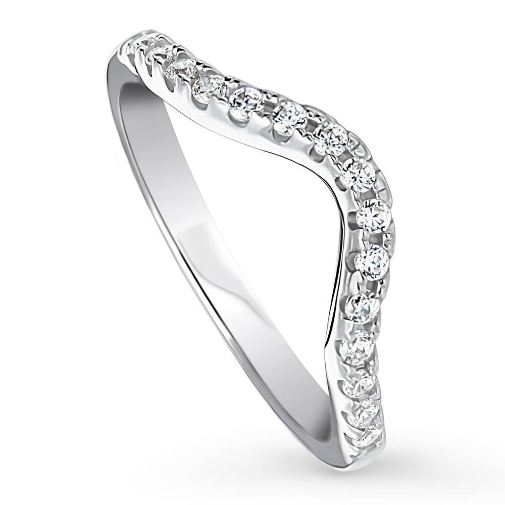 Secondhand 9ct White Gold Diamond Wishbone Ring at Segal's Jewellers