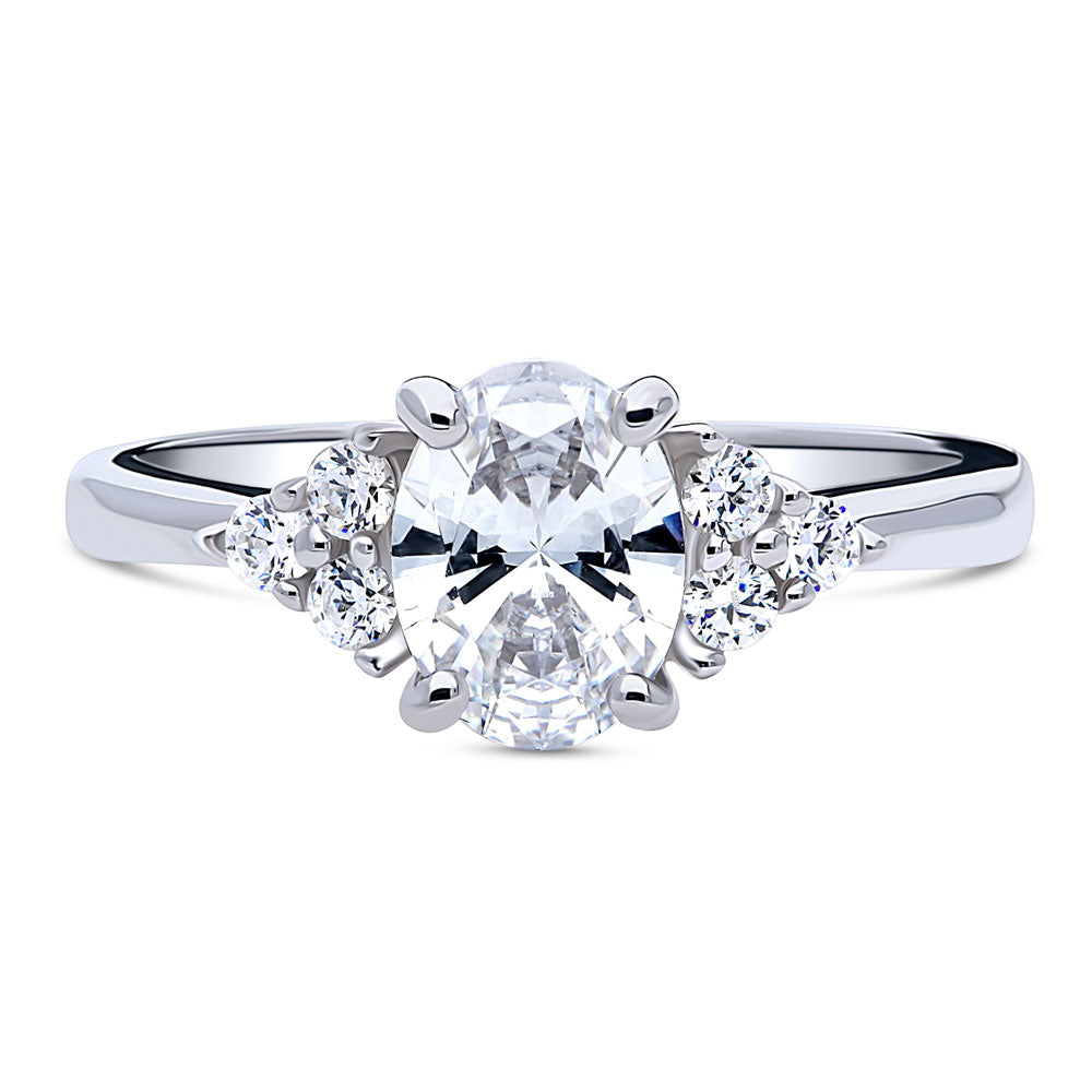 Solitaire 1.2ct Oval CZ Ring in Sterling Silver, 1 of 8