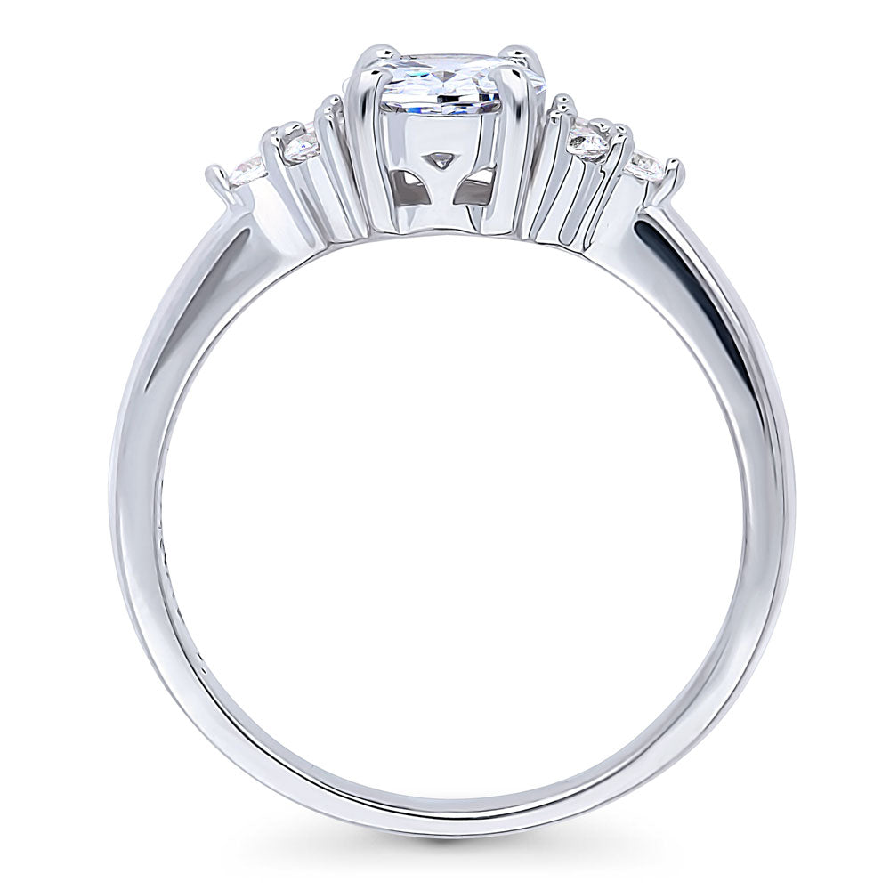 Alternate view of Solitaire 1.2ct Oval CZ Ring in Sterling Silver, 7 of 8